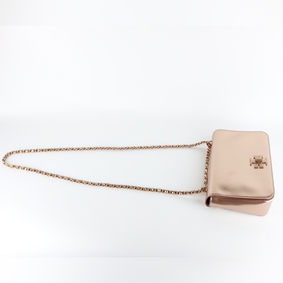 Tory Burch Metallic Patent Leather Mercer Shoulder Bag - Rose Gold - Picture 6 of 14